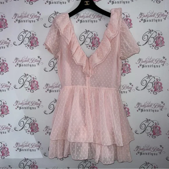 Sugar thrillz dolls kill dress regal dotted dress 3D ruffle frilly polkadot cute - Picture 3 of 12